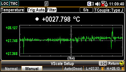  Измерение температуры при помощи термопары J-типа и построение тренда